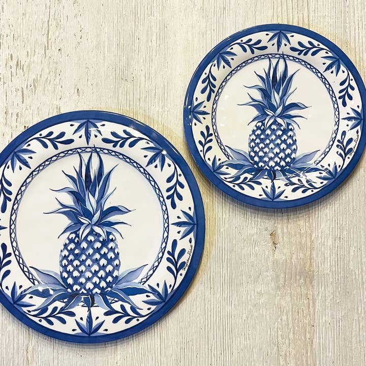 Collection d'assiettes en bambou Blue Pineapple pour la vente par Bamboo Table