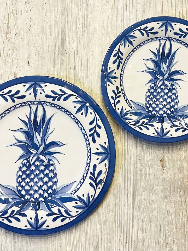 Blue Pineapple Bamboo Plate Collection for wholesale by Bamboo Table