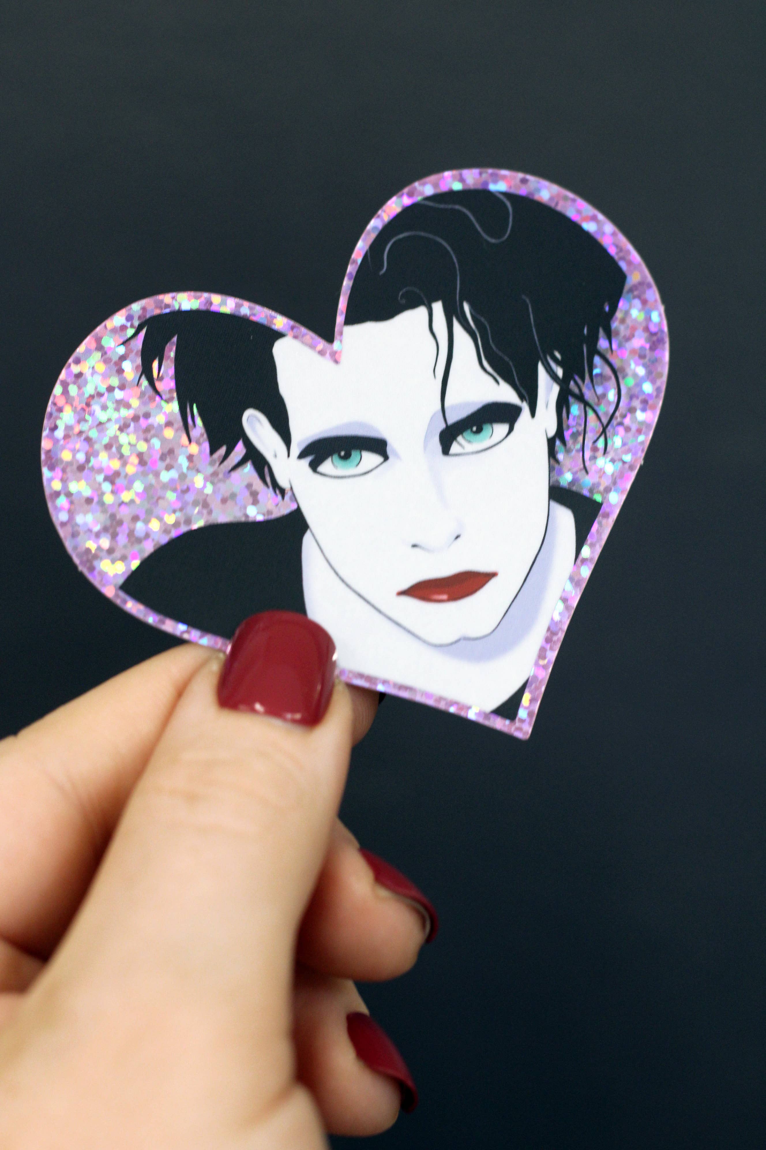 Burke & Hare Co - Wholesale Sticker - I Heart Robert - 80s Sticker - Goth Sticker2