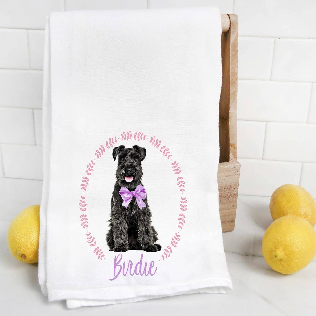 The Preppy Pineapple Home - Wholesale Tea Towel - Custom Black Schnauzer Tea Towel7