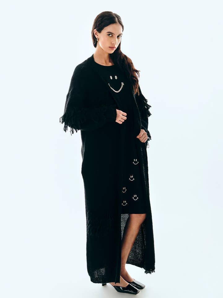 MANTEAU MAILLE FRANGES pour la vente par Brand U