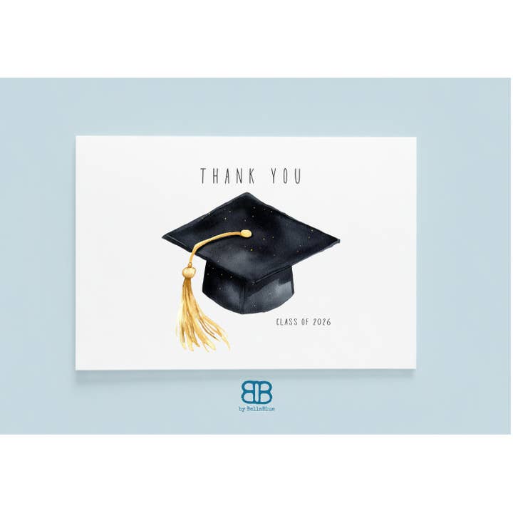 Juego de Tarjetas de Agradecimiento de Graduación, Impresión Acuarela Hecha a Mano para venta al por mayor de by BellaBlue