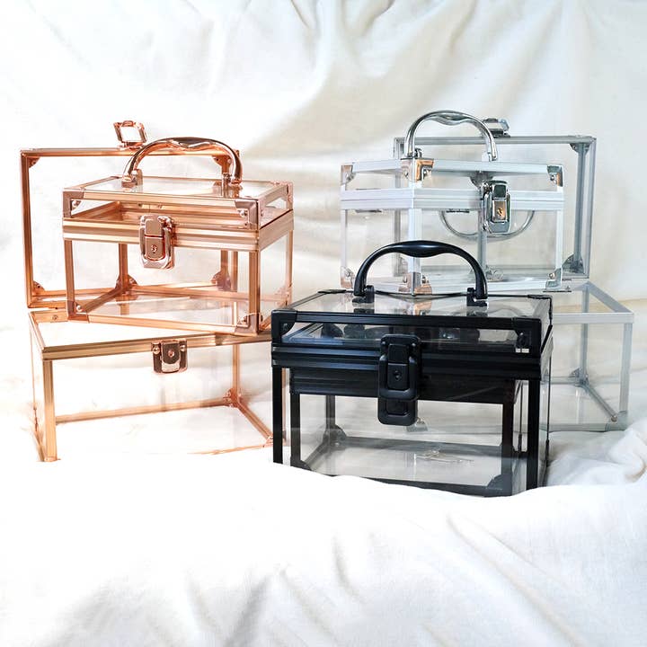 42POPS - Wholesale Makeup Storage Box - .2pc Set Locking Cosmetic Case w/ Key2