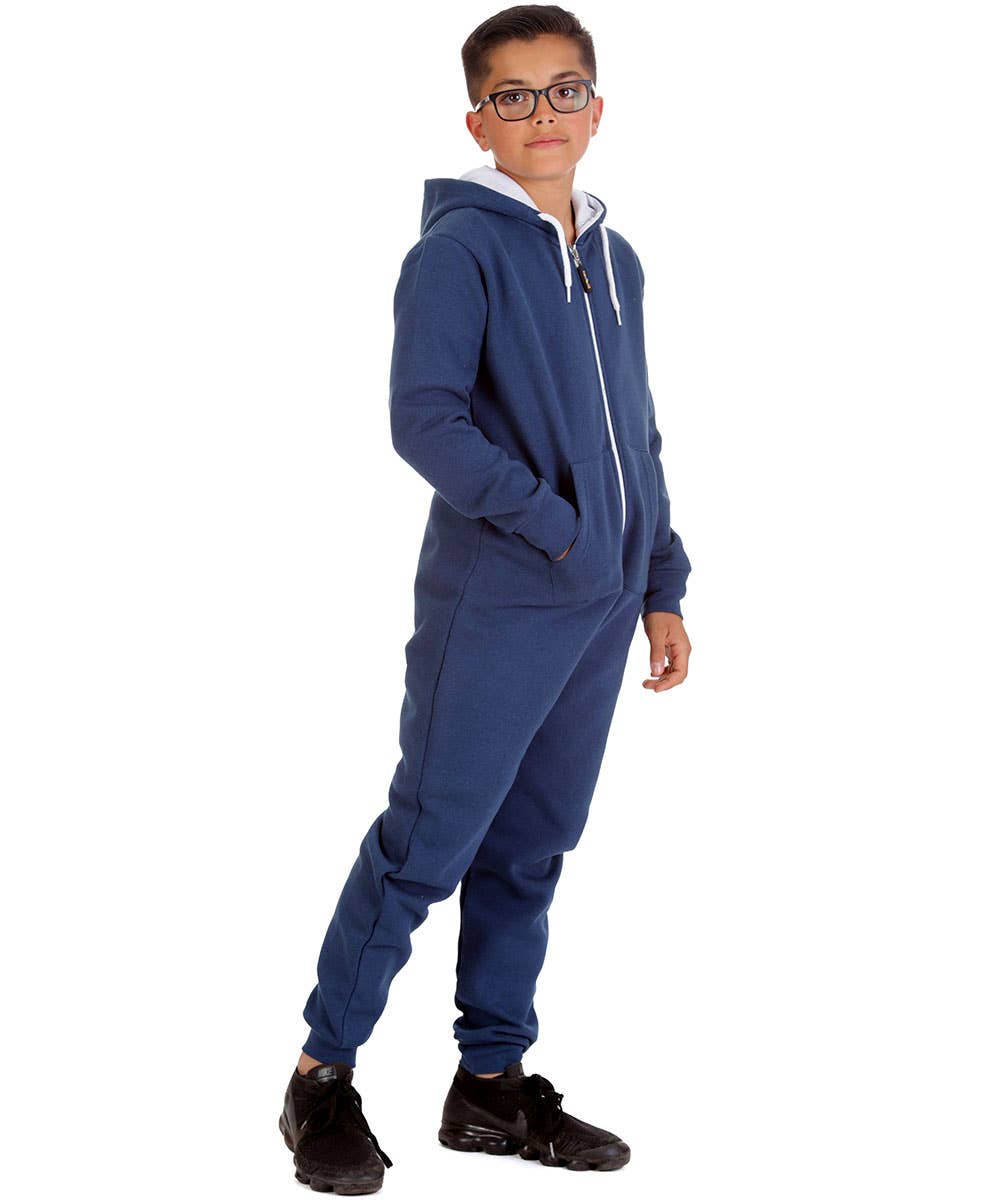 Trendy Toggs Kids Navy Blue Zip Up Onesie for wholesale on Faire2