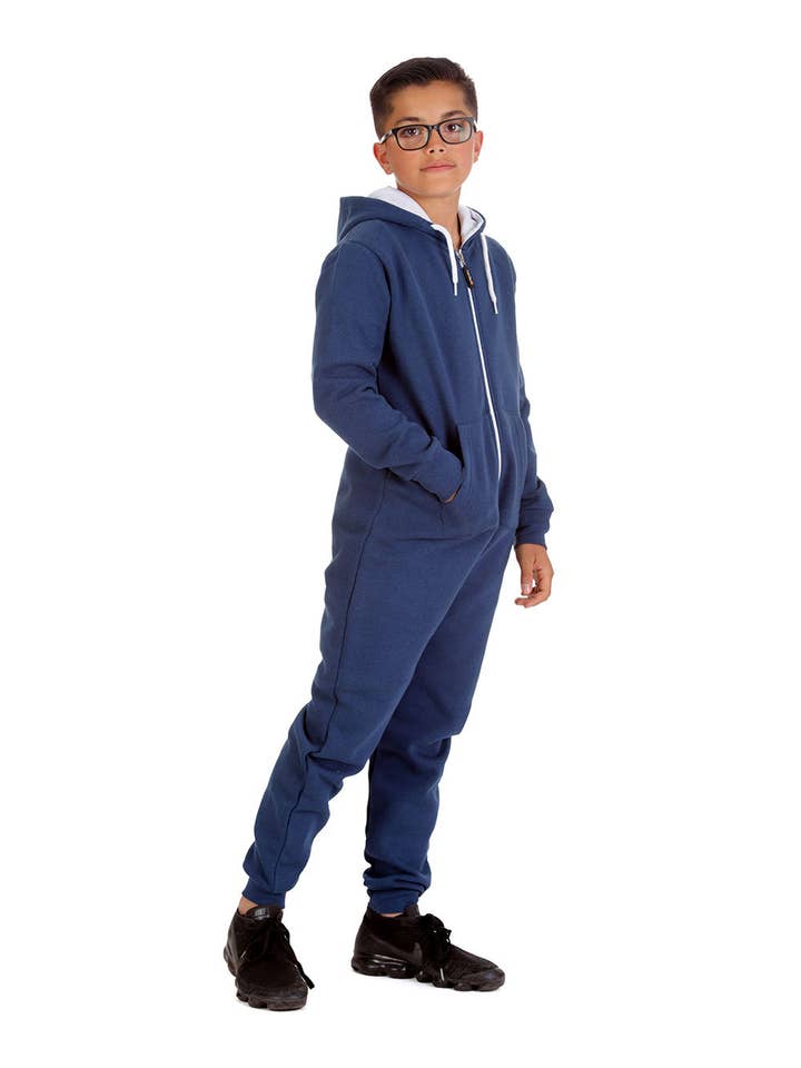 Trendy Toggs Kids Navy Blue Zip Up Onesie for wholesale on Faire2
