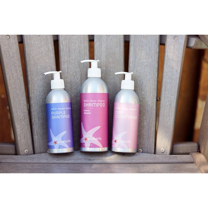 Plaine Products - Wholesale Hair Shampoo - Purple Shampoo 10 oz (pump not included) Reusable packaging5