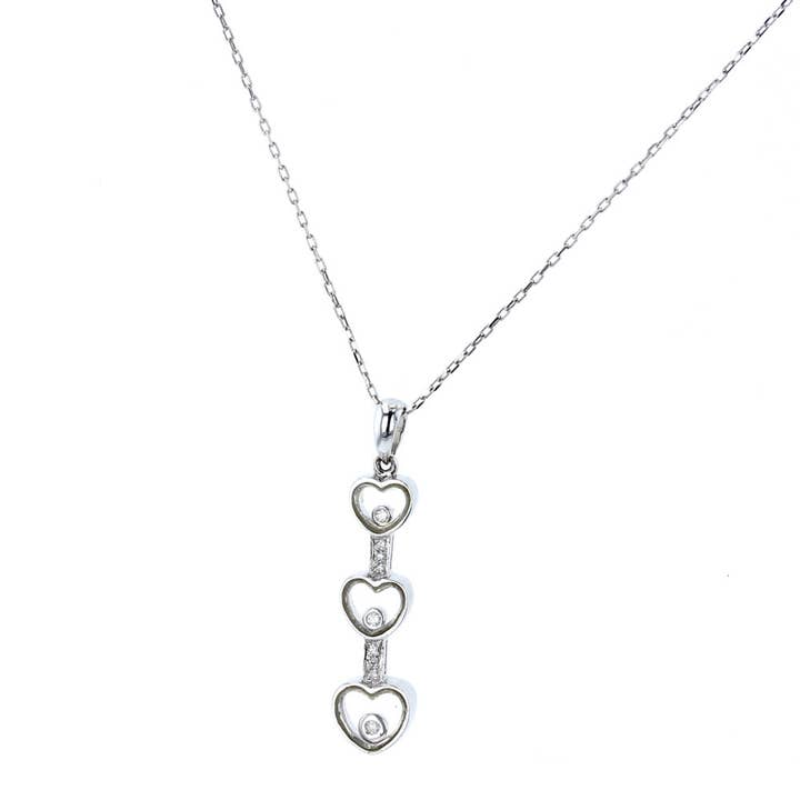 Floating Diamond 3 Heart Pendant for wholesale by NYMAN JEWELERS