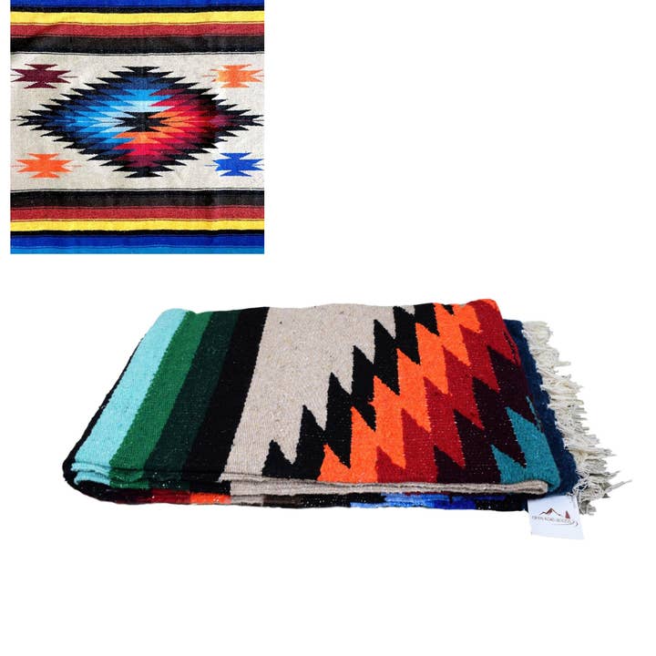 West Path – wholesale Throw blanket – Aztec Mexican Diamond Blanket | Beige Tan Khaki Throw