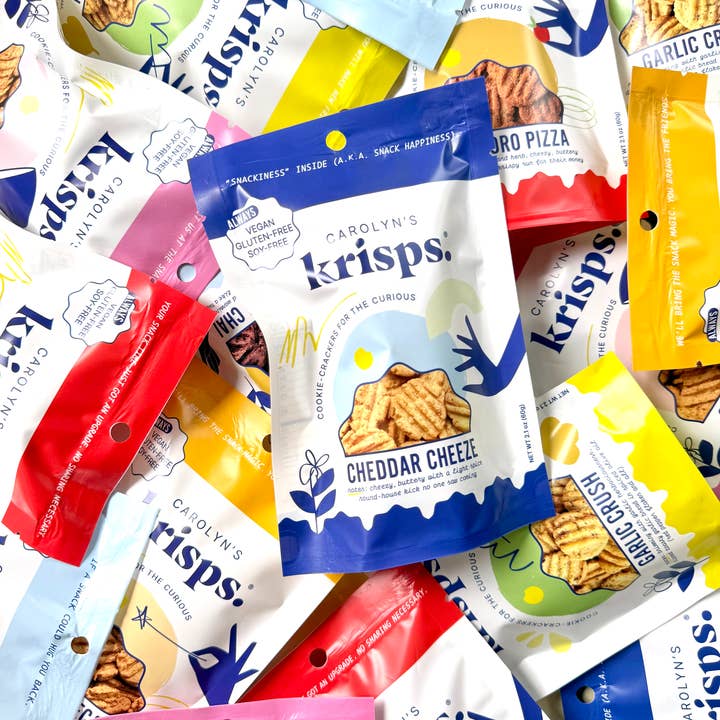 Carolyn's Krisps - Wholesale Crackers - Snack Packs Cheddar Krisps Gluten-free, Vegan Cookie-Cracker2