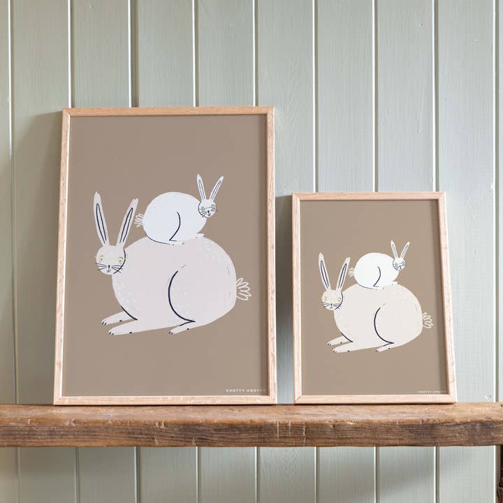 Rabbits – Art Print for wholesale by Knotty Knotty
