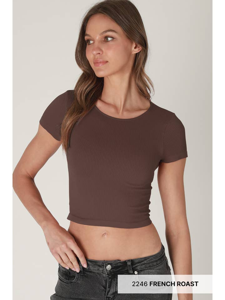 NIKIBIKI - Wholesale Knit Top - Women's - NS8232- Ribbed Baby Tee6