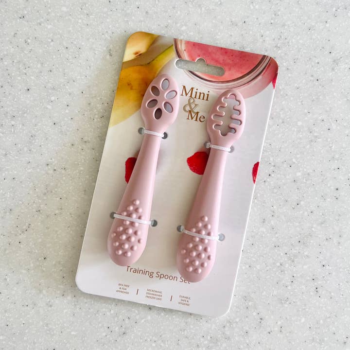 Mini & Me Training Spoon Set Cherry for wholesale by Cuddle Bug & Co