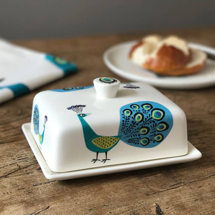 Hannah Turner Ltd - Wholesale Butter Dish - Handmade Ceramic Peacock Butter Dish1