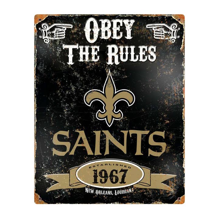 Enseigne en métal gaufré New Orleans Saints pour la vente par Party Animal, Inc.