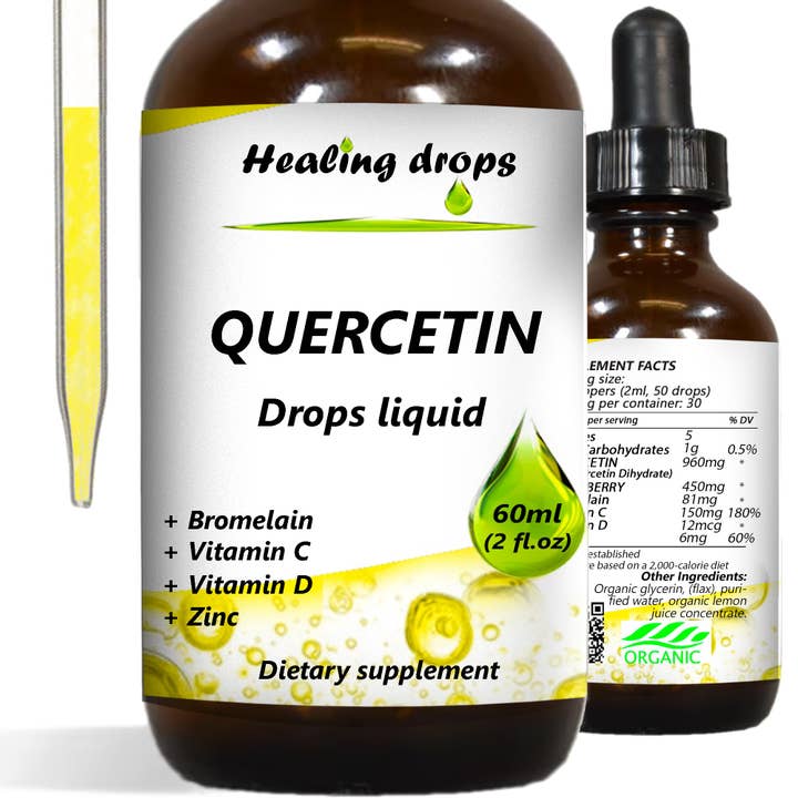 Healing Drops - Wholesale Oral Supplement/Vitamin - Liquid Quercetin Drops Natural Immune Support Healing Drops