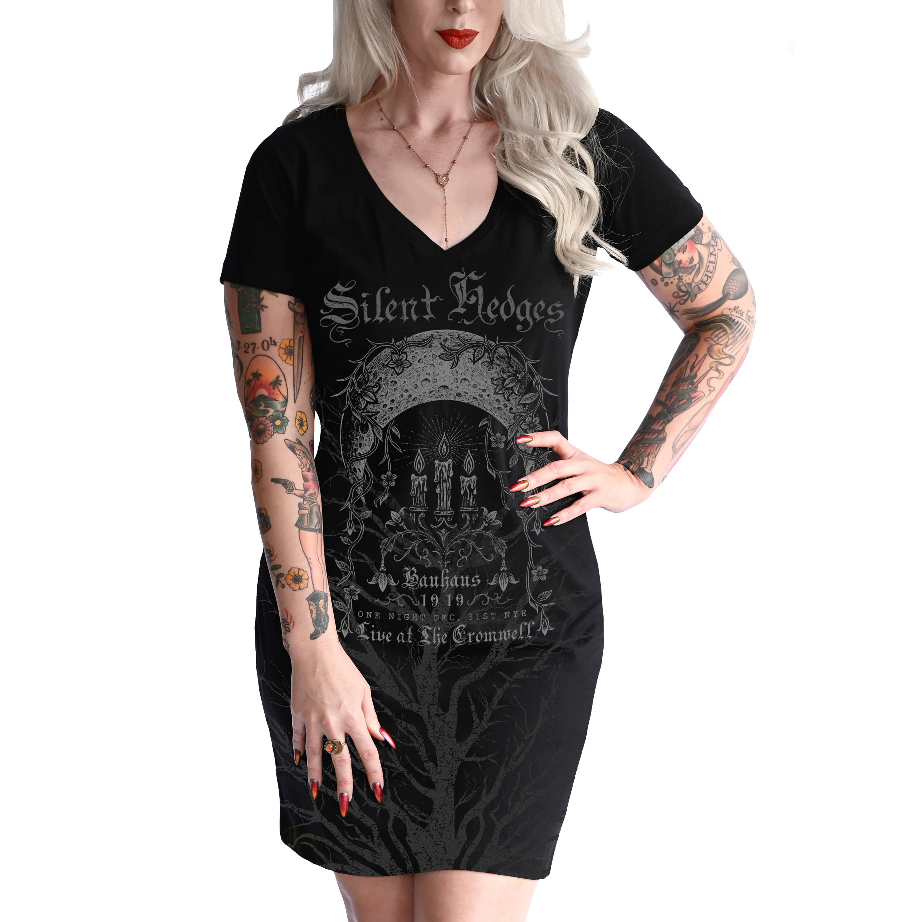 Serpentine Clothing - Wholesale Dress - Women's - SILENT HEDGES V-NECK DRESS3