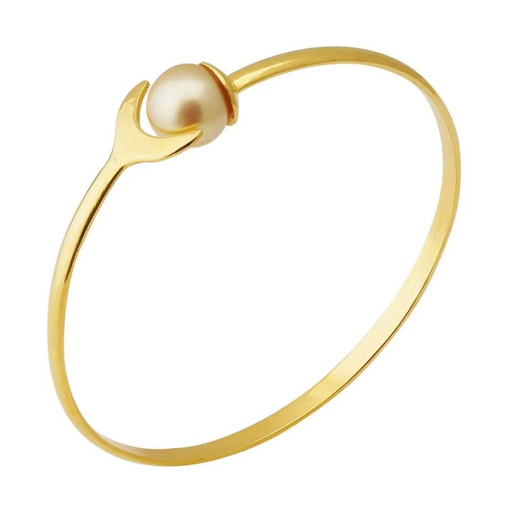 Pulsera Ajustable Luna con Perla Dorada del Mar del Sur 10,5–11,5 mm para venta al por mayor de Vayo Pearls