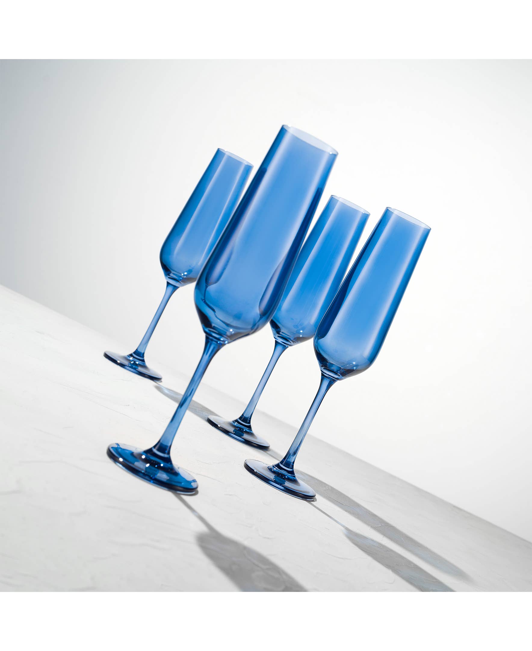 Godinger - Wholesale Champagne Flute - Set of Four Colored Champagne Flutes - multi colors avail4