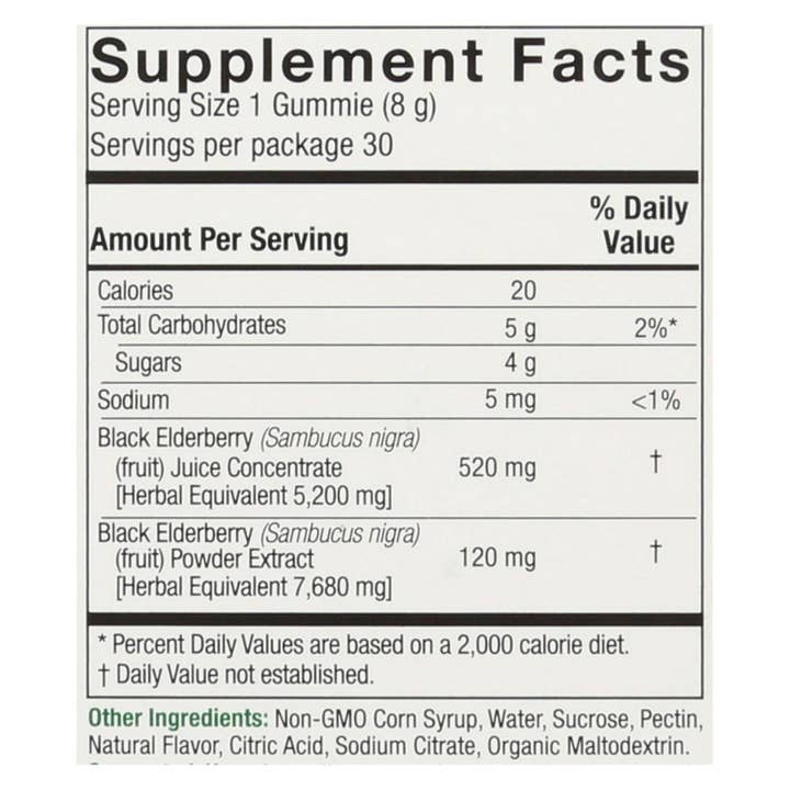Everyday Supply Co - Wholesale Oral Supplement/Vitamin - Nature's Answer Sambucus - Mega - Gummies - 7x - 30 Count