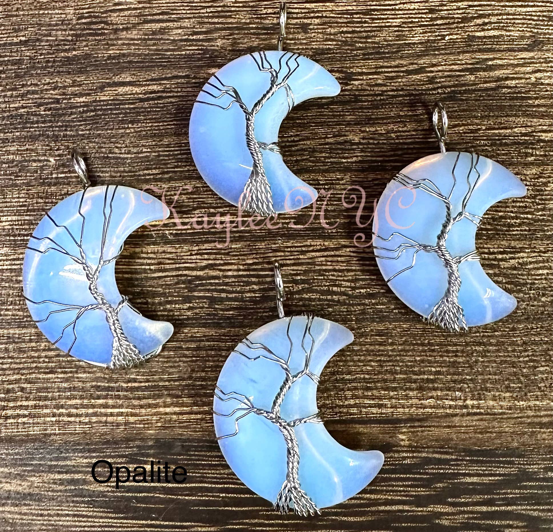 KayleeNYC - Vendita all'ingrosso Ciondolo/pendente - Ciondolo Luna di Cristallo Avvolto a Mano6