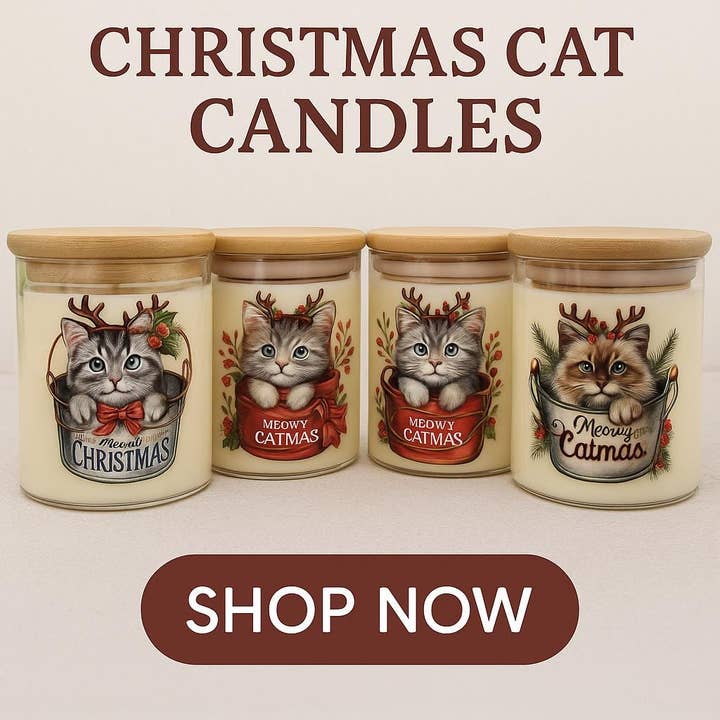 Vela de Natal Gato de Gengibre | Presente Aconchegante para Amantes de Gatos por atacado de Eco Candle Lights