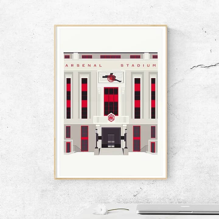 The Old Arsenal Stadium London Art Print for wholesale by EYE FOR LONDON PRINTS