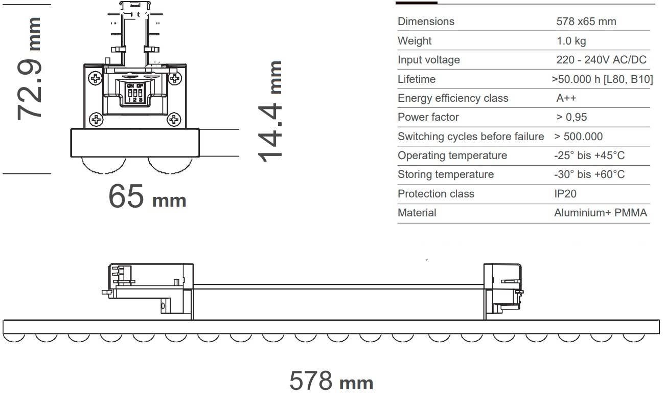 TulpLux - Wholesale Light Bulb/Puck - LED 3-phase trackline0.6  White 4000k1