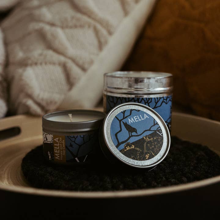 Honey and Oat Large Soy Wax Candle for wholesale by MELLA Handmade Soap