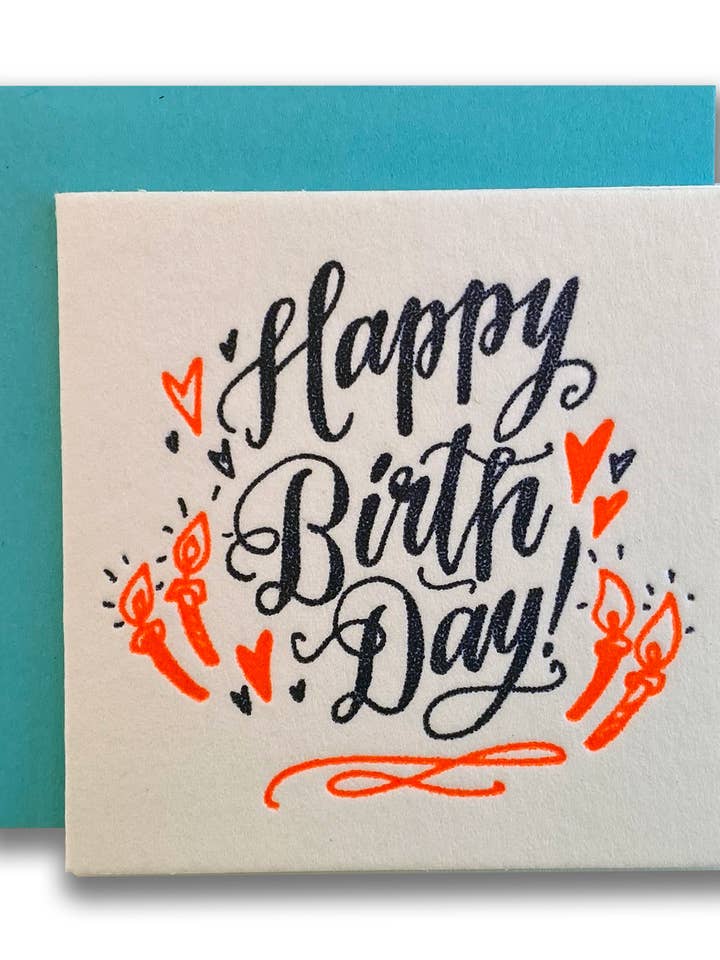 Tarjeta pequeña con diseño de vela de cumpleaños para venta al por mayor de Ladyfingers Letterpress