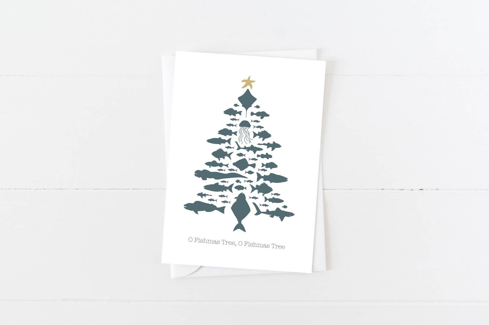 Nicole Bennion Illustration - Wholesale Christmas Card - O Fishmas Tree Notecard