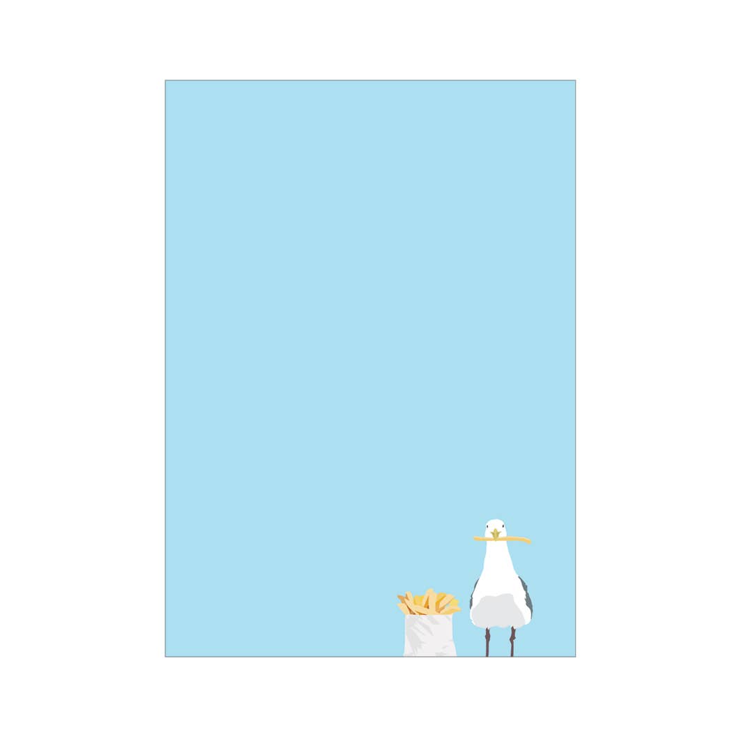 Apartment 2 Cards - Venta al por mayor Libretas - Bloc de notas Seagull with French Fry - Summer Beach, 4,75 x 6,5 pulgadas1
