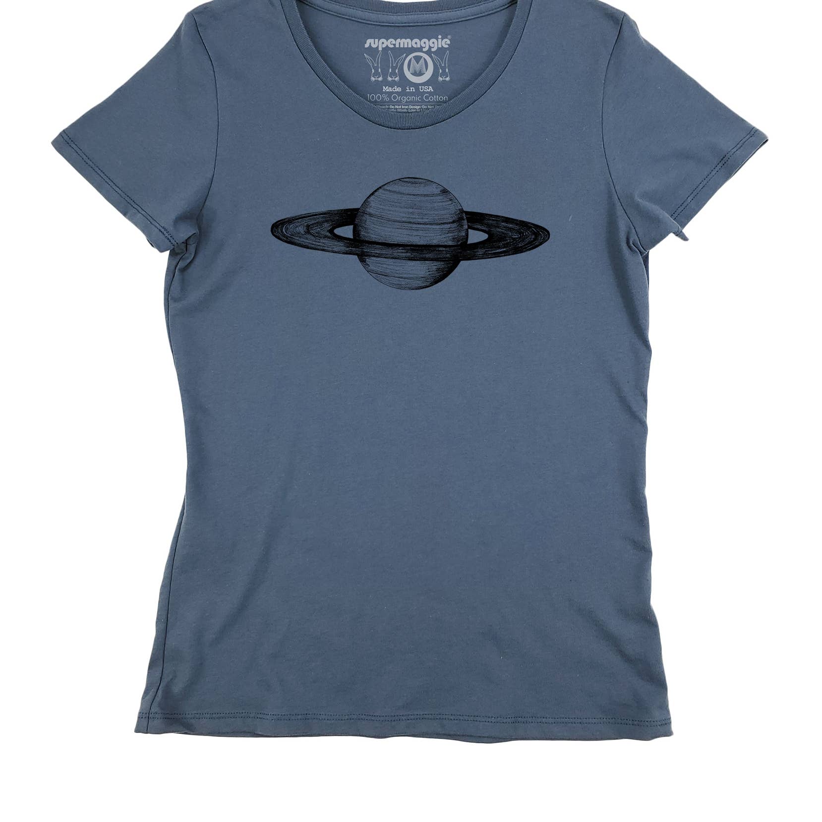 Supermaggie @ Faire - Wholesale Screen Printed T-Shirt - Women's - Saturn Ulla Organic Cotton Tee1