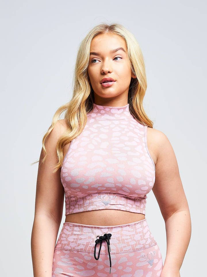 Mystique Mink Recycled Leopard Vest - Mink for wholesale by Twill Active LLC