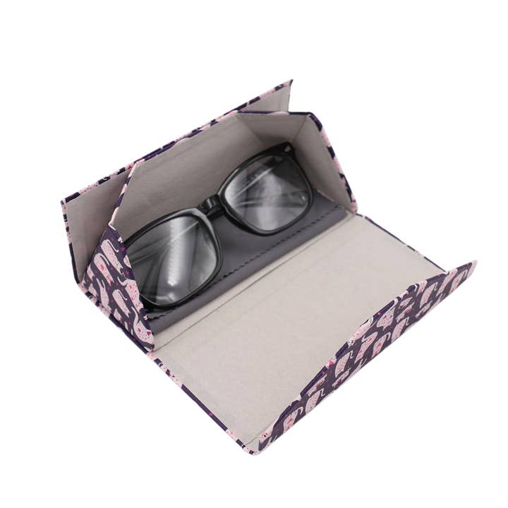 Real Sic – wholesale Eyewear cases & holders – Unisex – Lovely Cat Print Glasses Case - Vegan Leather Magic Folding Hard Case1