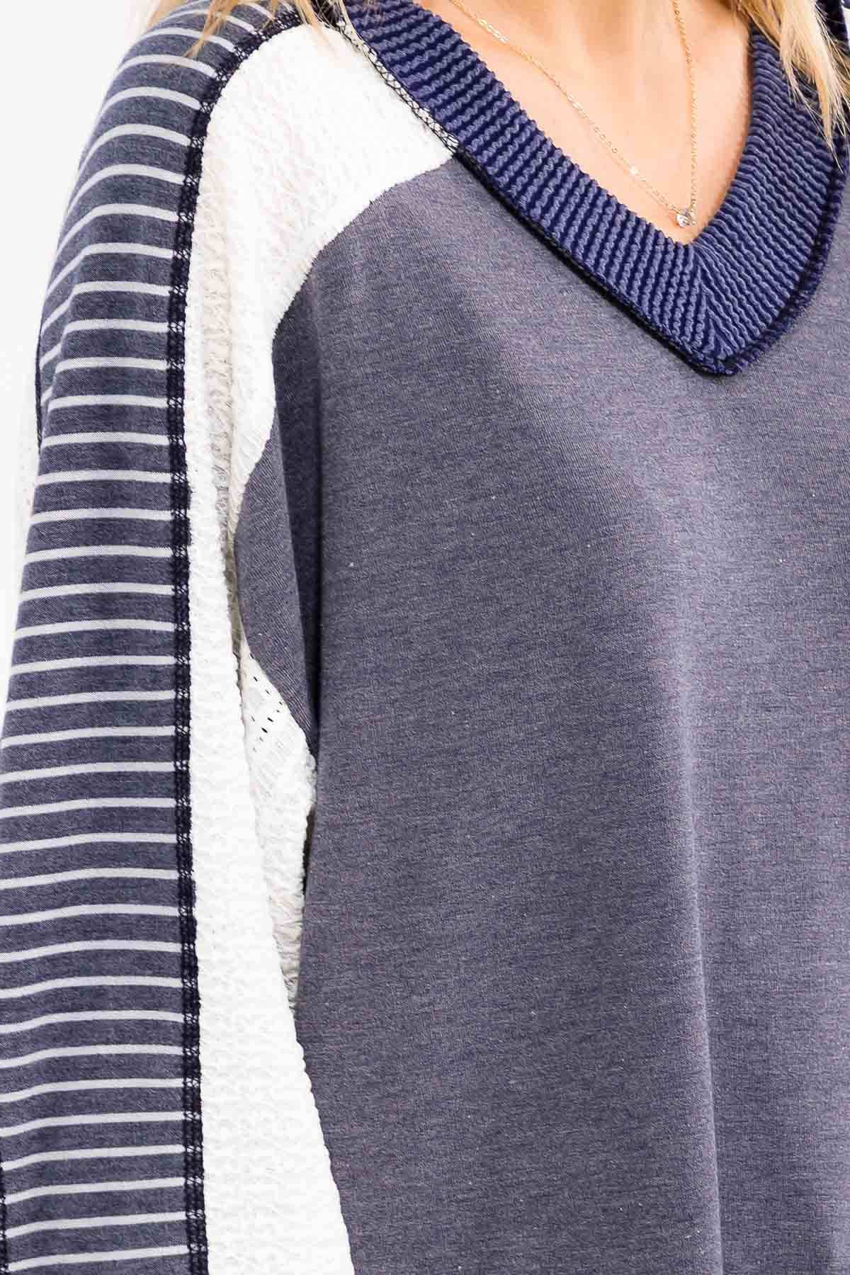 7th Ray – wholesale Stickad topp - Dam – [PLUS SIZE] Färgblock Virkad Spets Pullover Topp T5990XL-16