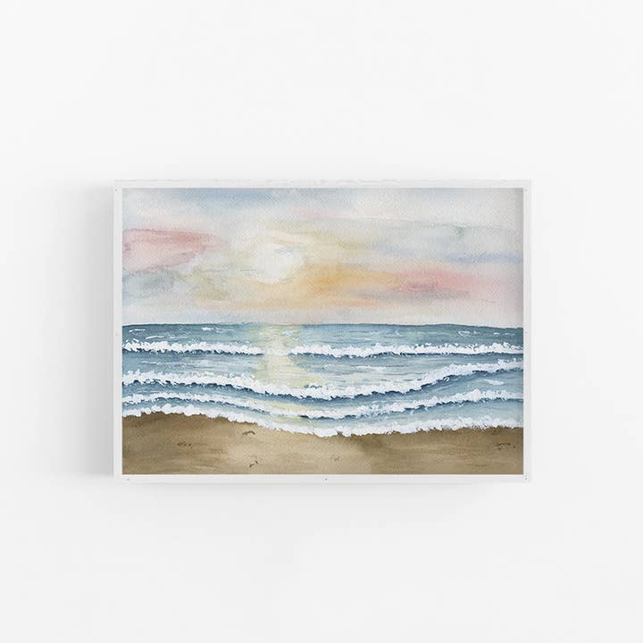 Serene Sunset | Watercolor Landscape Art Print for wholesale by Letter Lane Design Studio