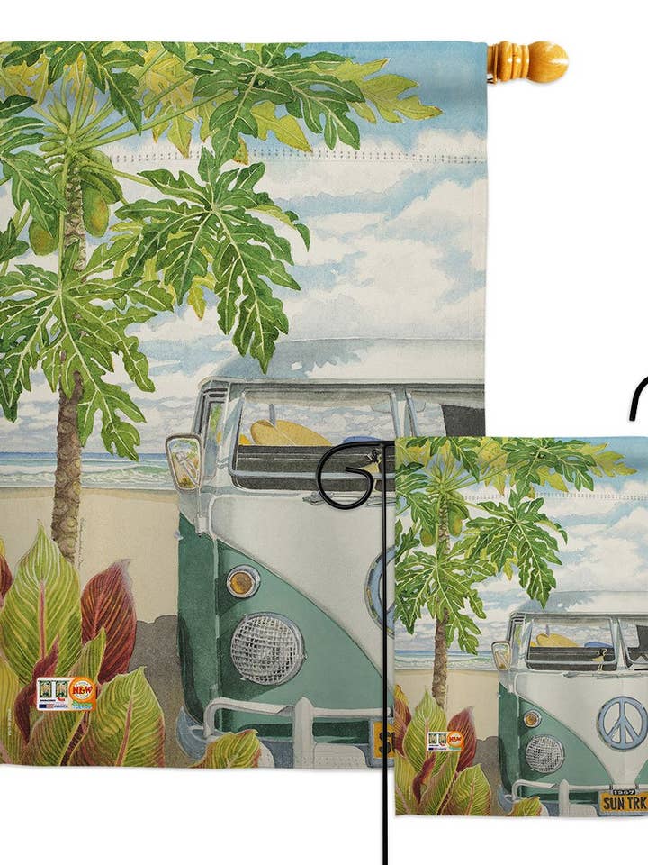 Bandera de decoración de vehículo Hula Girl Summertime Fun and Sun para venta al por mayor de Two Group Flag Co