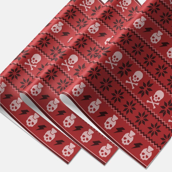 Rock'N Paper - Wholesale Wrapping Paper Roll - Punk Holiday Sweater Gift Wrapping Paper