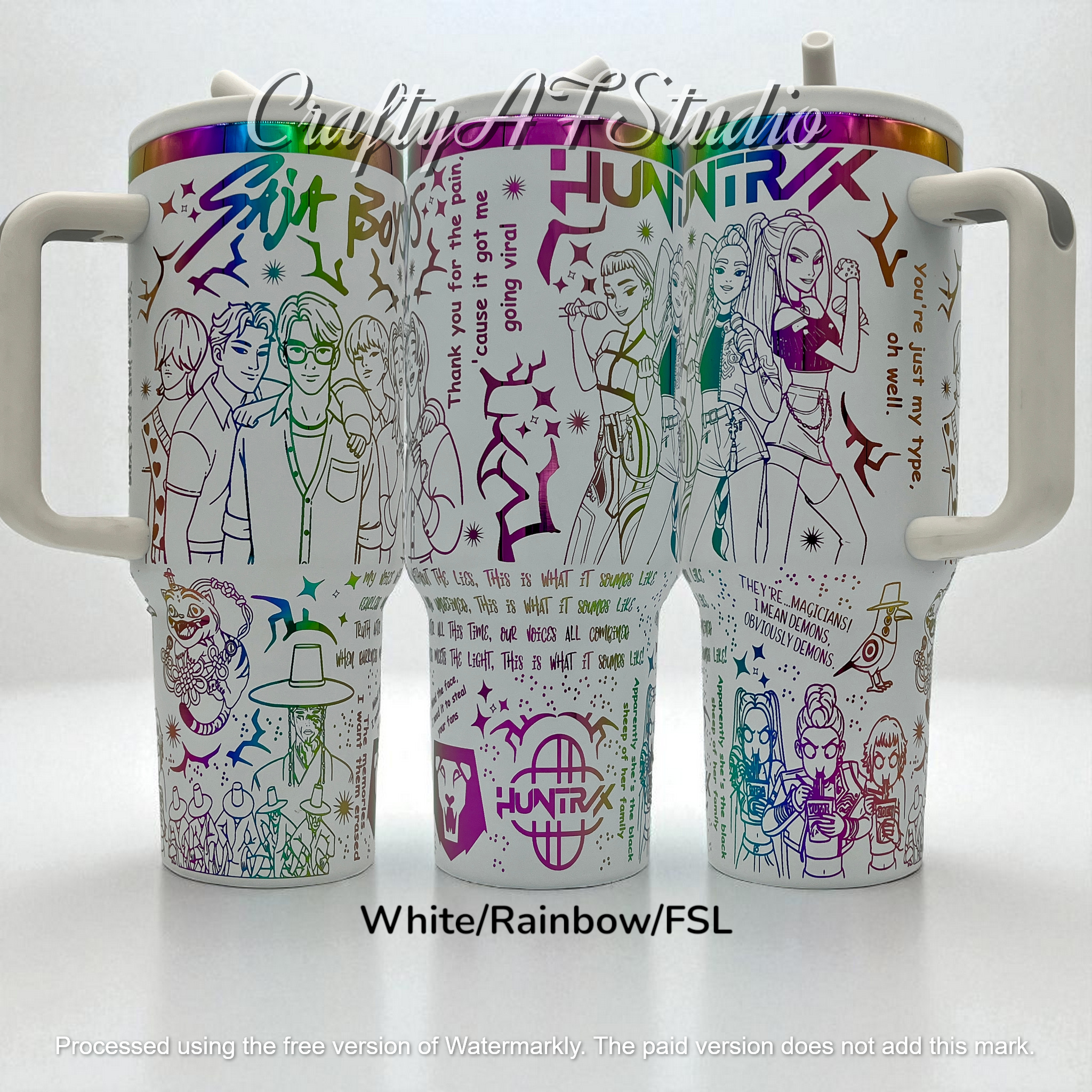 Crafty AF Studio - Wholesale Insulated Mug/Tumbler - 40oz KPop Demon Hunters Laser Engraved tumbler V2 | Huntrix | Saja Boys | k pop8
