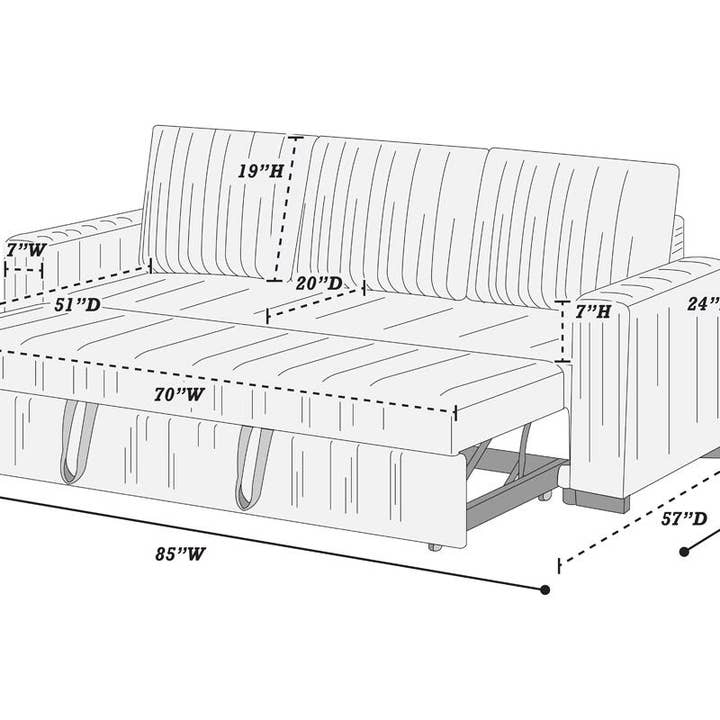 Infini Furnishings - Wholesale Sofa - Corduroy Convertible Sofabed