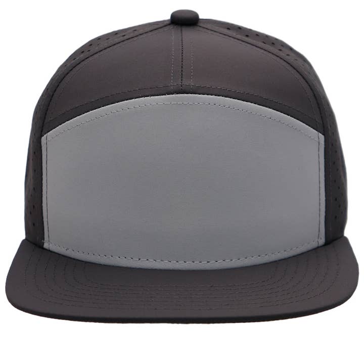 Cap Zone - Wholesale Flat Brim Cap - Unisex - Colored Front 7 Panel Digital Perforated Snapback23