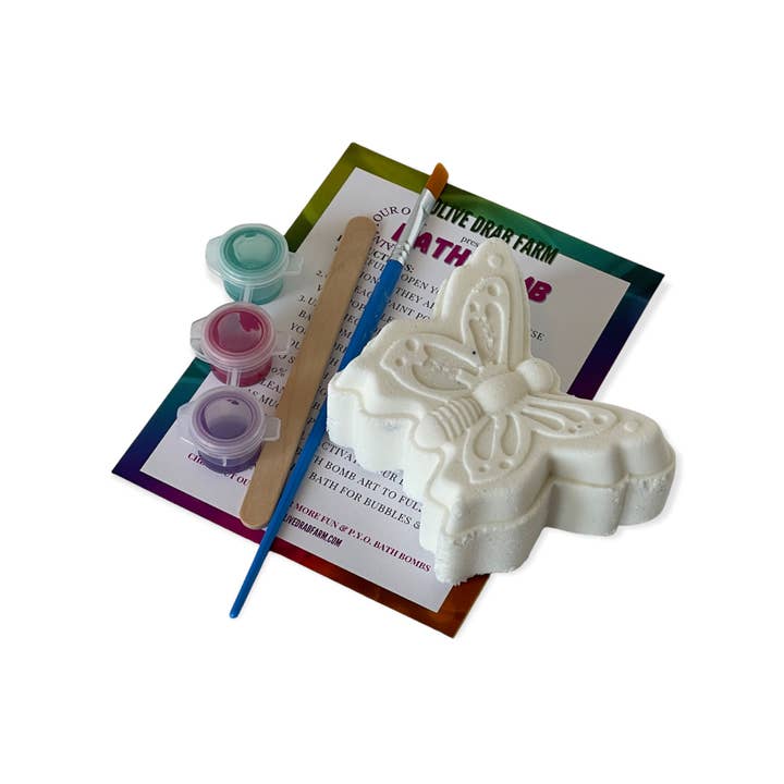 Butterfly - DIY - Paint Your Own - Goat Milk Bath Bomb Craft for wholesale by Olive Drab Farm