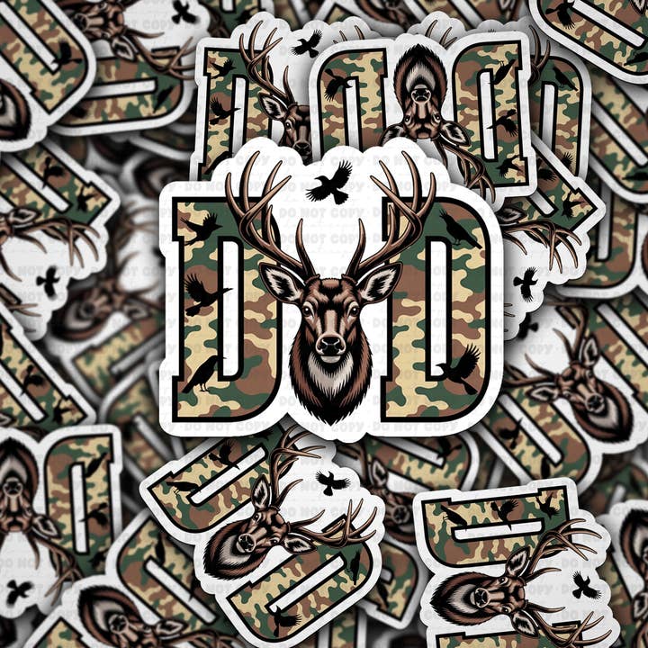 DC 1924 - Dad deer Die Cut Sticker for wholesale by It's Transfer Time