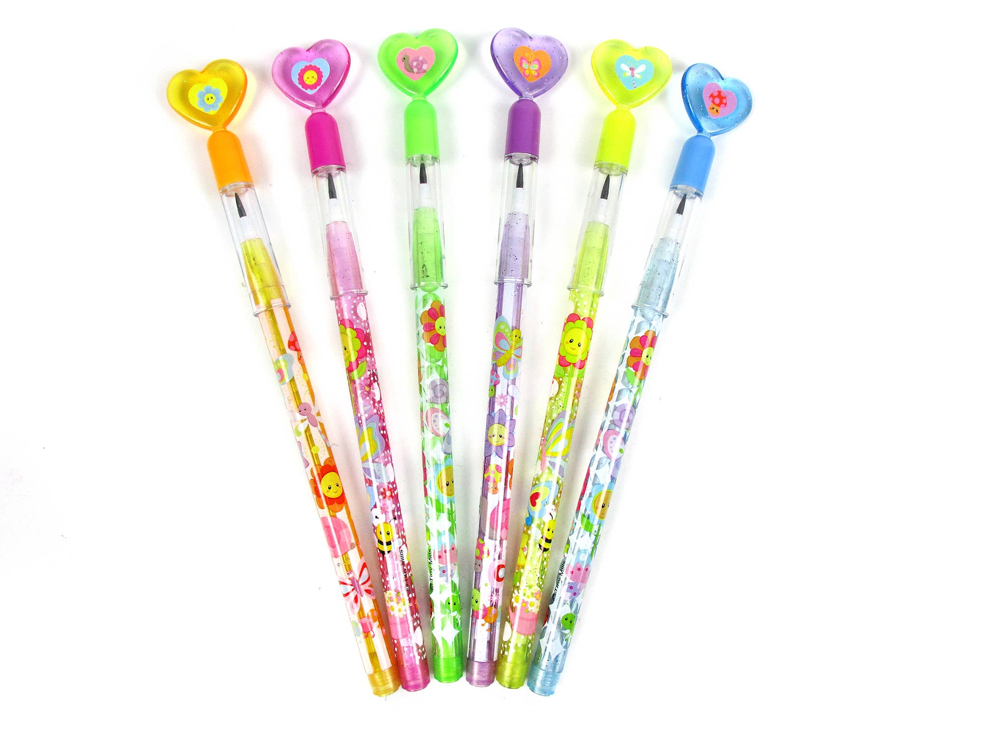 Tiny Mills – Großhandel Bleistift – 24 Stück Schmetterlings-Frühlingsblumen Mehrpunkt-Bleistifte1