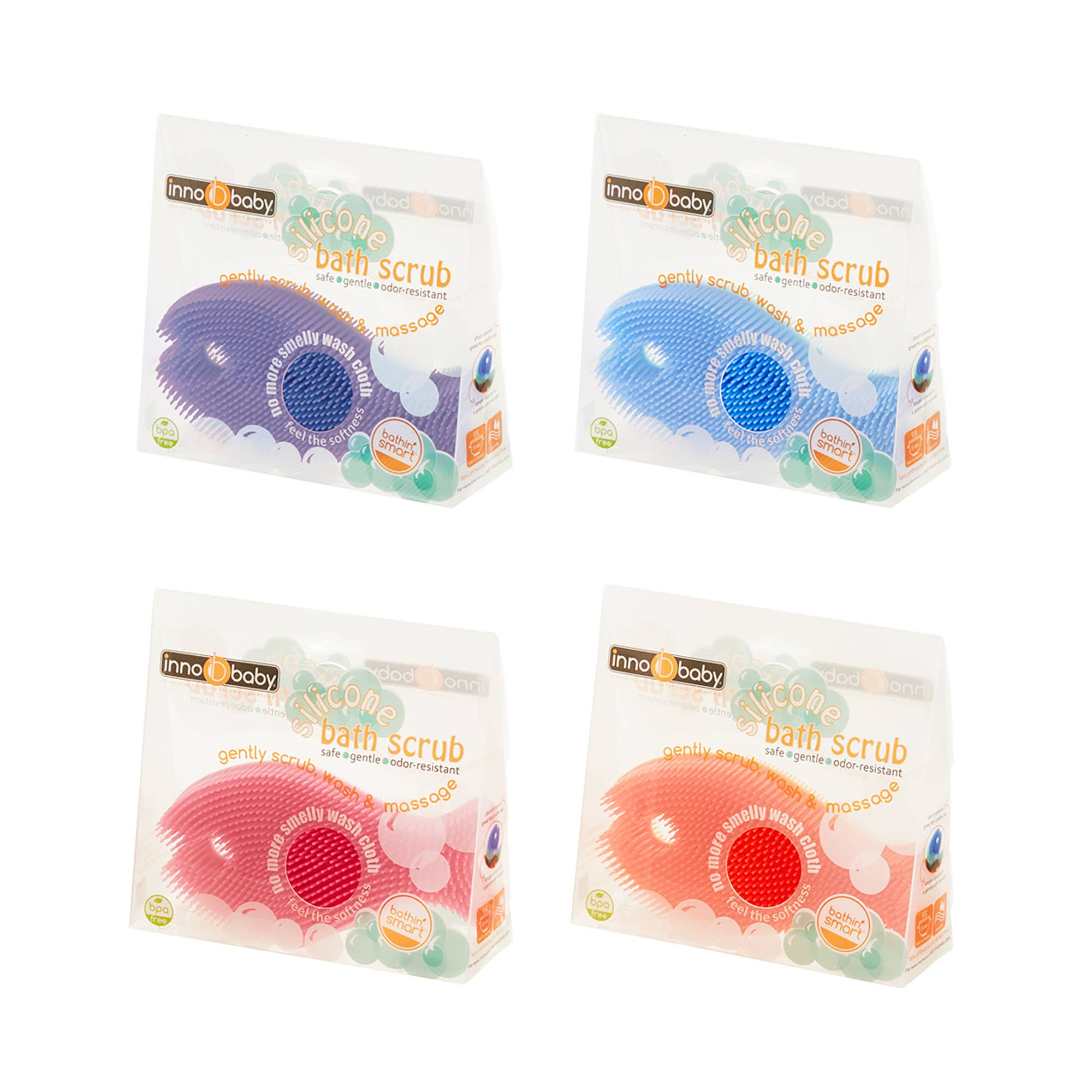 Innobaby on Faire - Venta al por mayor Juguete para la bañera - Bebés - Exfoliante de baño de silicona, divertido cepillo con forma de pez, juguete de baño para bebés5