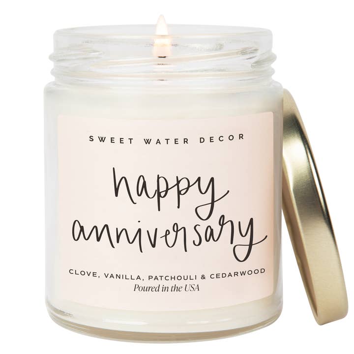 Happy Anniversary 9 oz Soy Candle - Home Decor & Gifts for wholesale by Sweet Water Decor