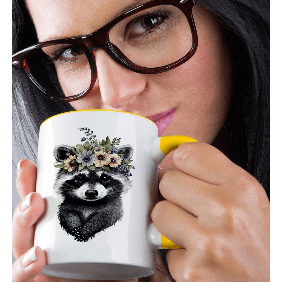 3dRose - Wholesale Coffee Mug - 3dRose, Floral Racoon Illustration, Mug1
