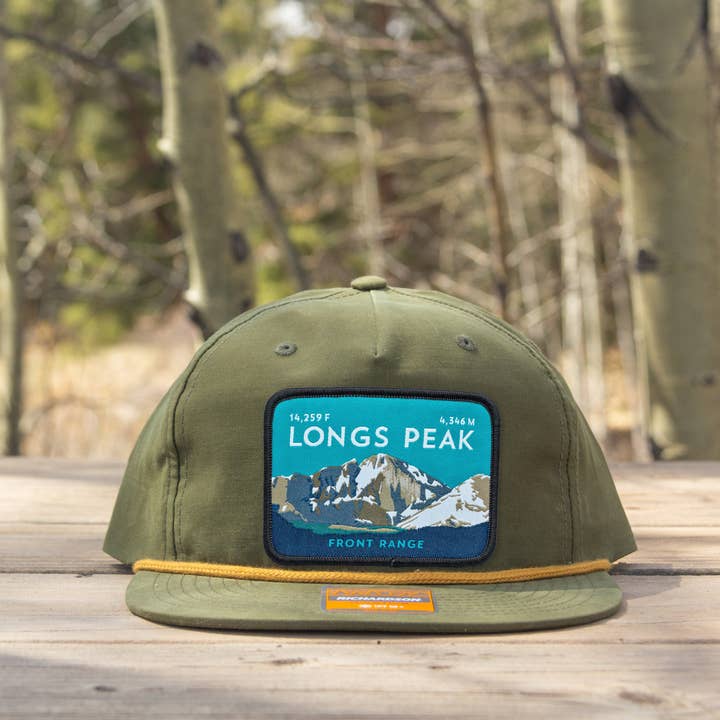 Hinterland Outdoors - Wholesale Flat Brim Cap - Unisex - Longs Peak Colorado 14er Rope Hat