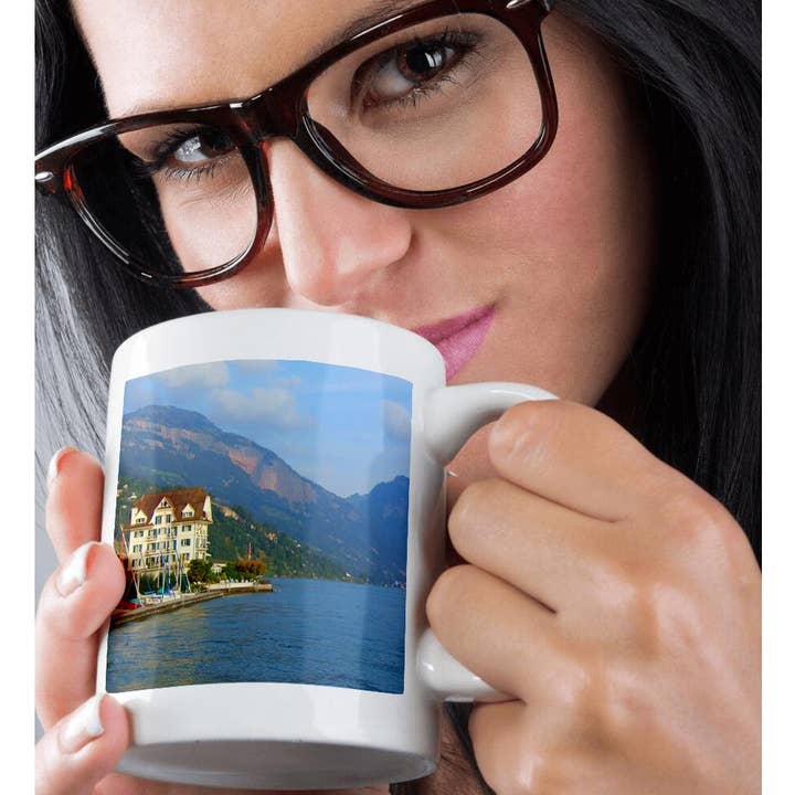 3dRose - Wholesale Coffee Mug - 3dRose, Swiss Lake house - Switzerland travel - peaceful view over calm water in Weggis near Lucerne, Mug9