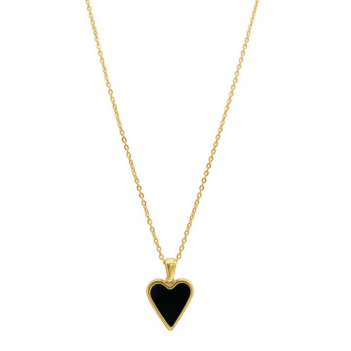 Black Heart Necklace gold for wholesale by Adornia